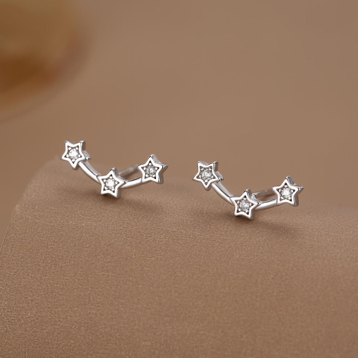 Tiny Star Trio Stud Earrings in Sterling Silver, Silver or Gold or Rose Gold, Three Star Earrings, Tiny Star Earrings, Constellation Earring