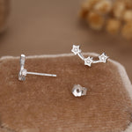 Tiny Star Trio Stud Earrings in Sterling Silver, Silver or Gold or Rose Gold, Three Star Earrings, Tiny Star Earrings, Constellation Earring