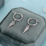 Shell Huggie Hoops Earrings in Sterling Silver, Silver or Gold or Rose Gold, Ocean Earrings, Sea Shell Earrings,