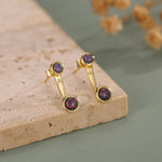 Black Opal Ear Jacket in Sterling Silver, Silver or Gold, Lab Opal Bezel Earrings, Front and Back Black Opal Earrings