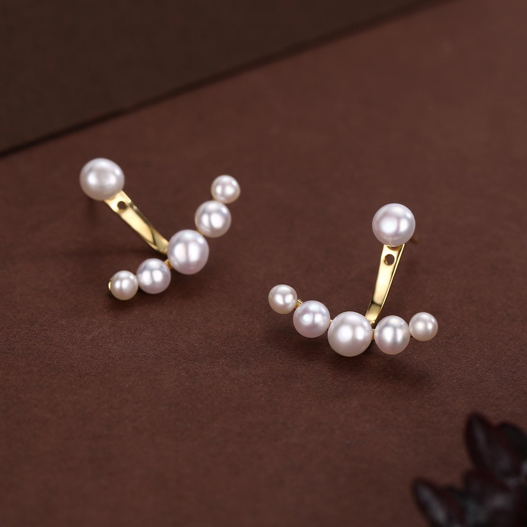 Sterling Silver Mother of Pearl Pearl Jacket Earrings in Sterling Silver