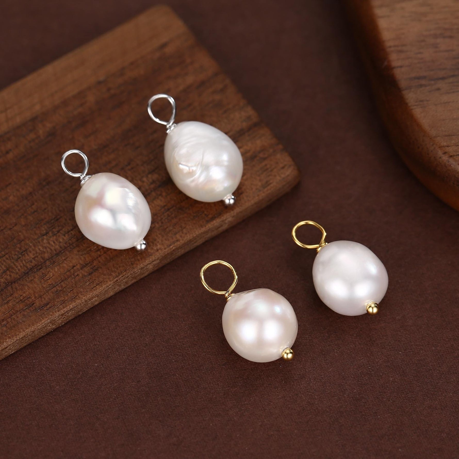 Genuine Irregular Shaped Baroque Pearl Charms for Huggie Hoops