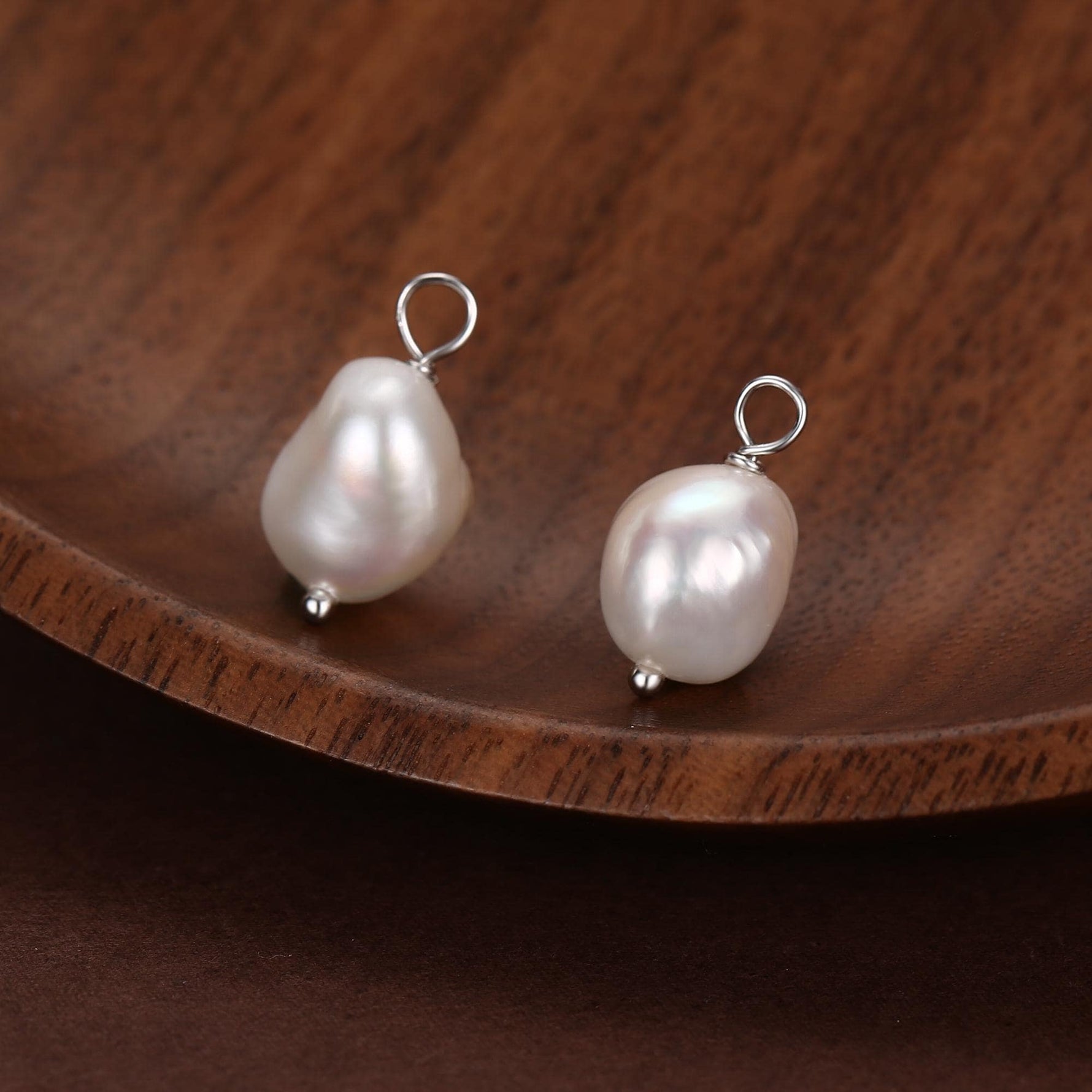 Genuine Irregular Shaped Baroque Pearl Charms for Huggie Hoops