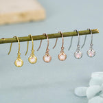 Tiny 4mm Aurora CZ Drop Earrings in Sterling Silver, Colour Changing Cubic Zirconia Hook Earrings, Silver, Gold or Rose Gold, AB Crystals