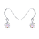 Tiny 4mm Aurora CZ Drop Earrings in Sterling Silver, Colour Changing Cubic Zirconia Hook Earrings, Silver, Gold or Rose Gold, AB Crystals