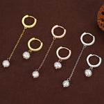 Asymmetric Natural Freshwater Pearl Huggie Hoops Earrings in Sterling Silver