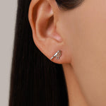 Crystal Robin Bird Stud Earrings in Sterling Silver, British Bird Earrings, Nature Inspired Animal Earrings, CZ Robin Stud
