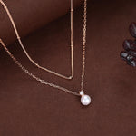 Genuine Freshwater Pearl Double Layer Pendant Necklace in Sterling Silver