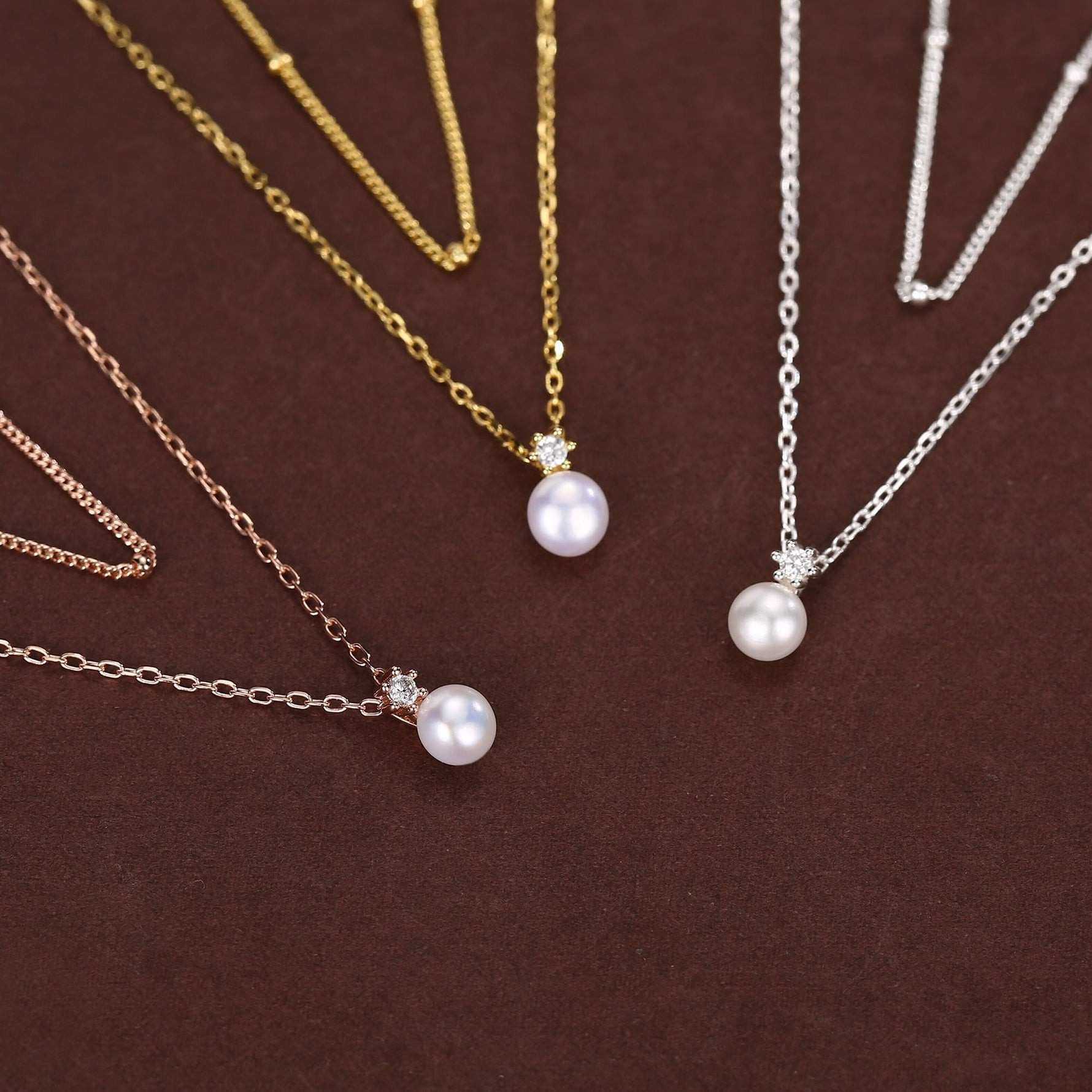 Genuine Freshwater Pearl Double Layer Pendant Necklace in Sterling Silver