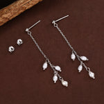 Genuine Oval Freshwater Pearl Drop Dangle Earrings in Sterling Silver