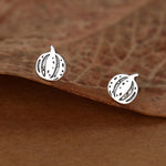Pumpkin Squash Stud Earrings in Sterling Silver, Silver, Gold or Rose Gold, Small Stripy Pumpkin Earrings, Halloween Earrings