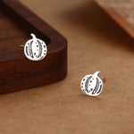 Pumpkin Squash Stud Earrings in Sterling Silver, Silver, Gold or Rose Gold, Small Stripy Pumpkin Earrings, Halloween Earrings