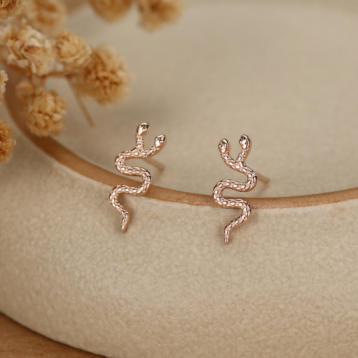 Double Headed Snake Stud Earrings