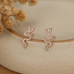Sterling Silver Double Headed Snake Stud Earrings