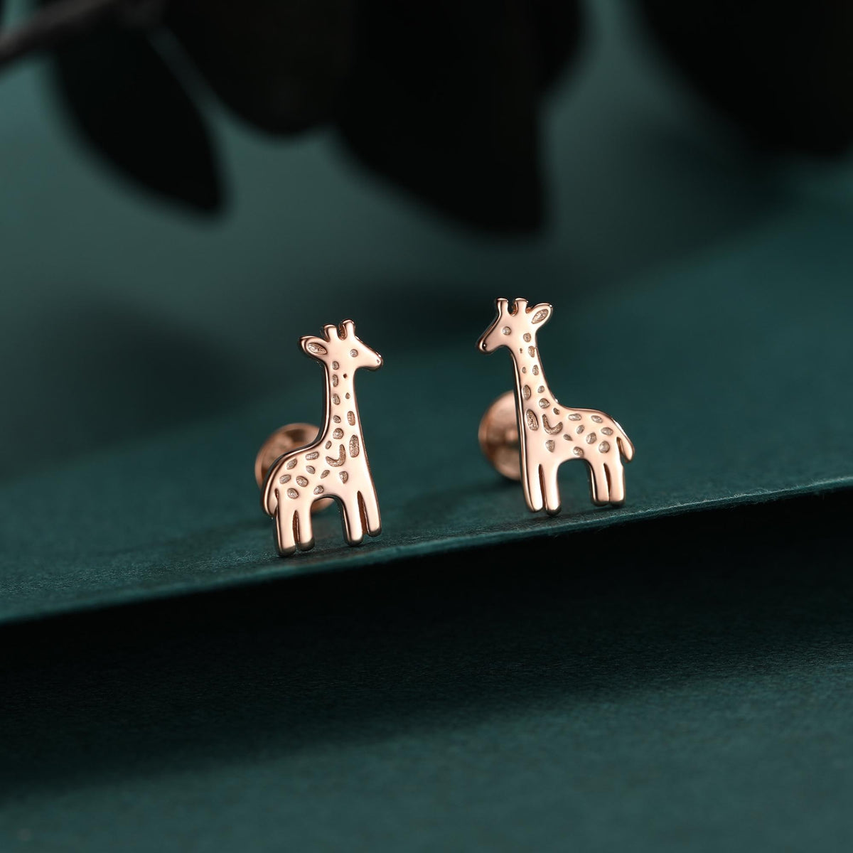 Sterling Silver Giraffe 16G Flat Back Labret Earrings, Animal