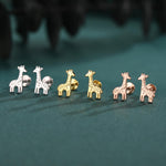 Sterling Silver Giraffe 16G Flat Back Labret Earrings, Animal