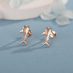 Sterling Silver Whale Shark 16G Flat Back Labret Earrings