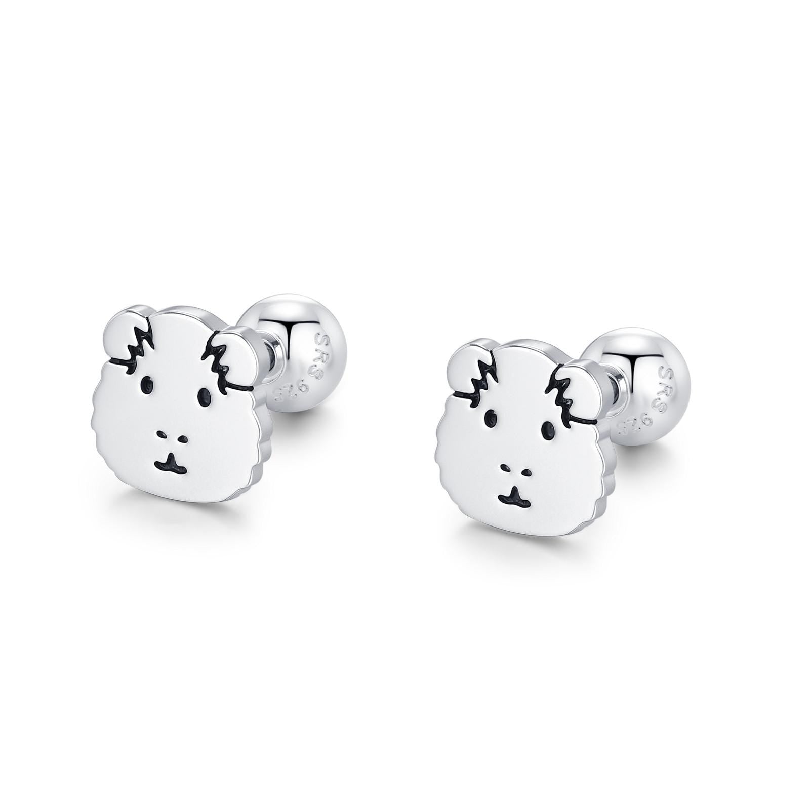 Sterling Silver Guinea Pig 18G Screw Back Stud Earrings