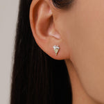 Sterling Silver Asymmetric Grape CZ Stud Earrings