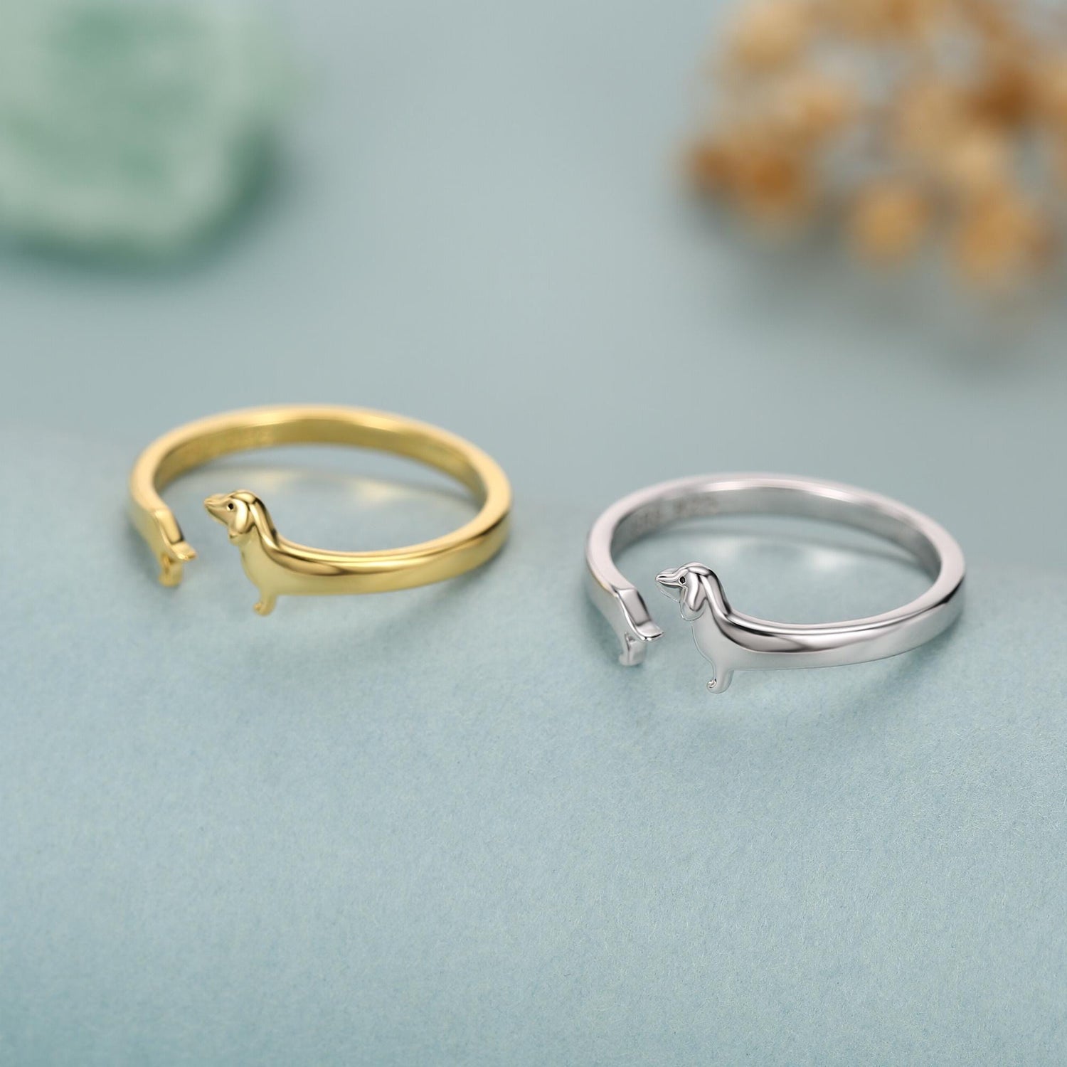 Sterling Silver Dachshund Wrap Ring