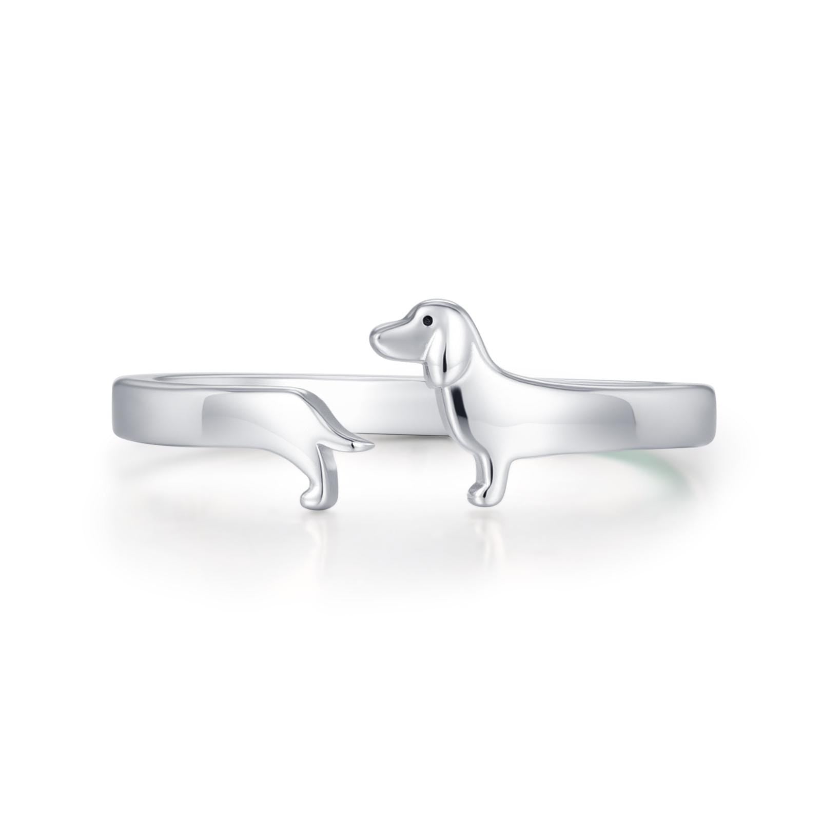 Sterling Silver Dachshund Wrap Ring