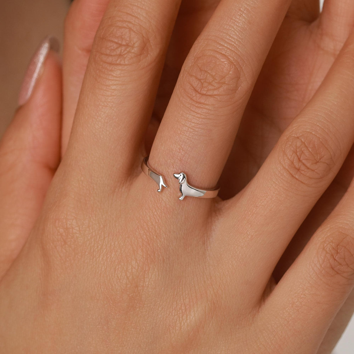 Sterling Silver Dachshund Wrap Ring