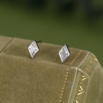 Sterling Silver Clear CZ Rhombus Stud Earrings