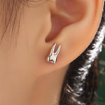 Sterling Silver Tooth 16G Flat Back Stud Earrings