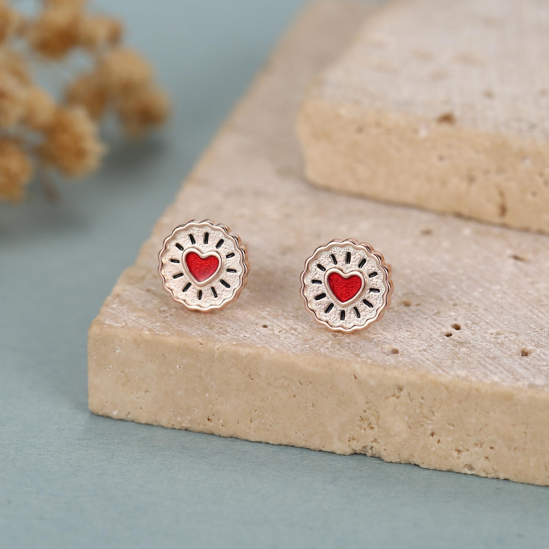 Sterling Silver Biscuit Stud Earrings – Food Design, Minimalist Fun and Quirky Jewellery