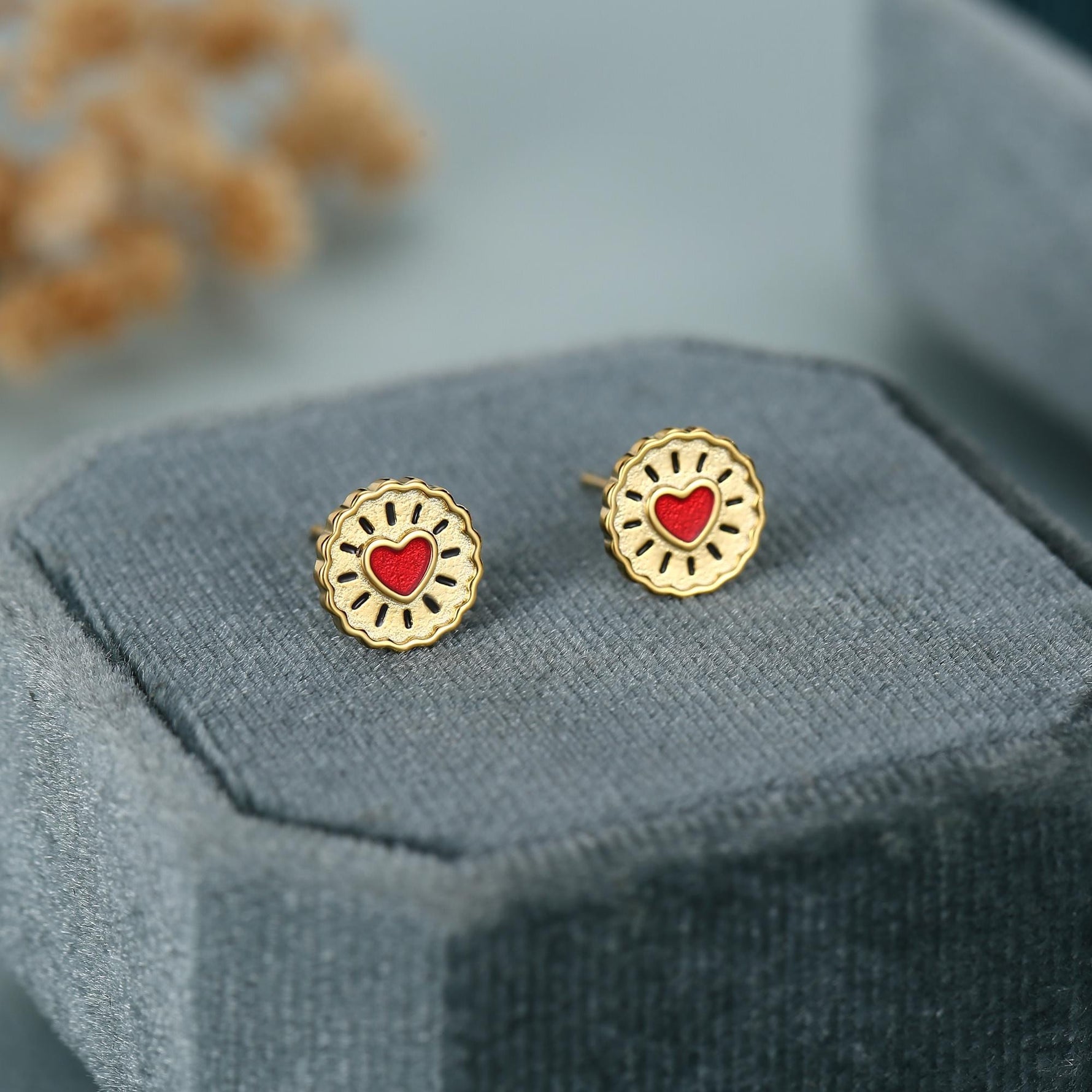Sterling Silver Biscuit Stud Earrings – Food Design, Minimalist Fun and Quirky Jewellery