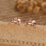 Sterling Silver Running Hare 16G Internally Threaded Flat Back Earrings, Animal Earrings