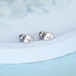 Sterling Silver Smiling Cloud 18G Screw Back Stud Earrings
