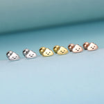 Sterling Silver Smiling Cloud 18G Screw Back Stud Earrings