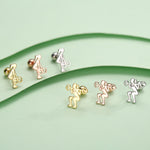 Sterling Silver Powerlifting Mismatched 18G Screw Back Stud Earrings