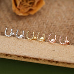 Sterling Silver Horseshoe 16G Flat Back Labret Earrings