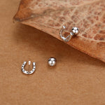 Sterling Silver Horseshoe 18G Screw Back Stud Earrings