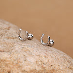 Sterling Silver Horseshoe 18G Screw Back Stud Earrings