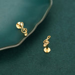 Sterling Silver Treble Clef 16G Flat Back Labret Earrings