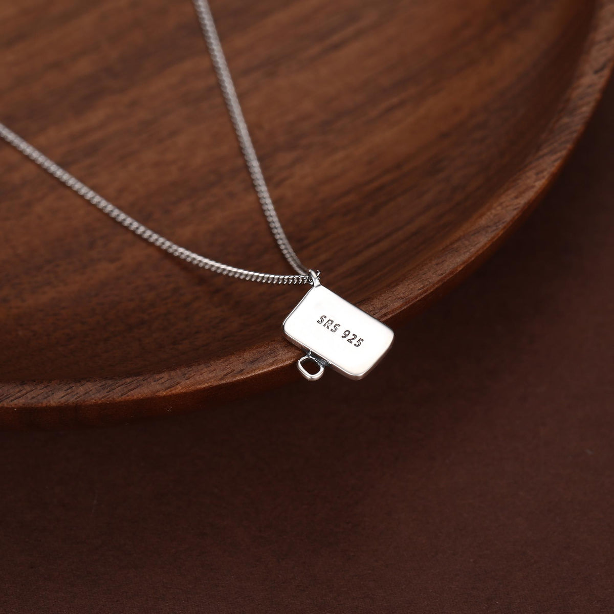 Sterling Silver Tiny Sardine Tin Necklace