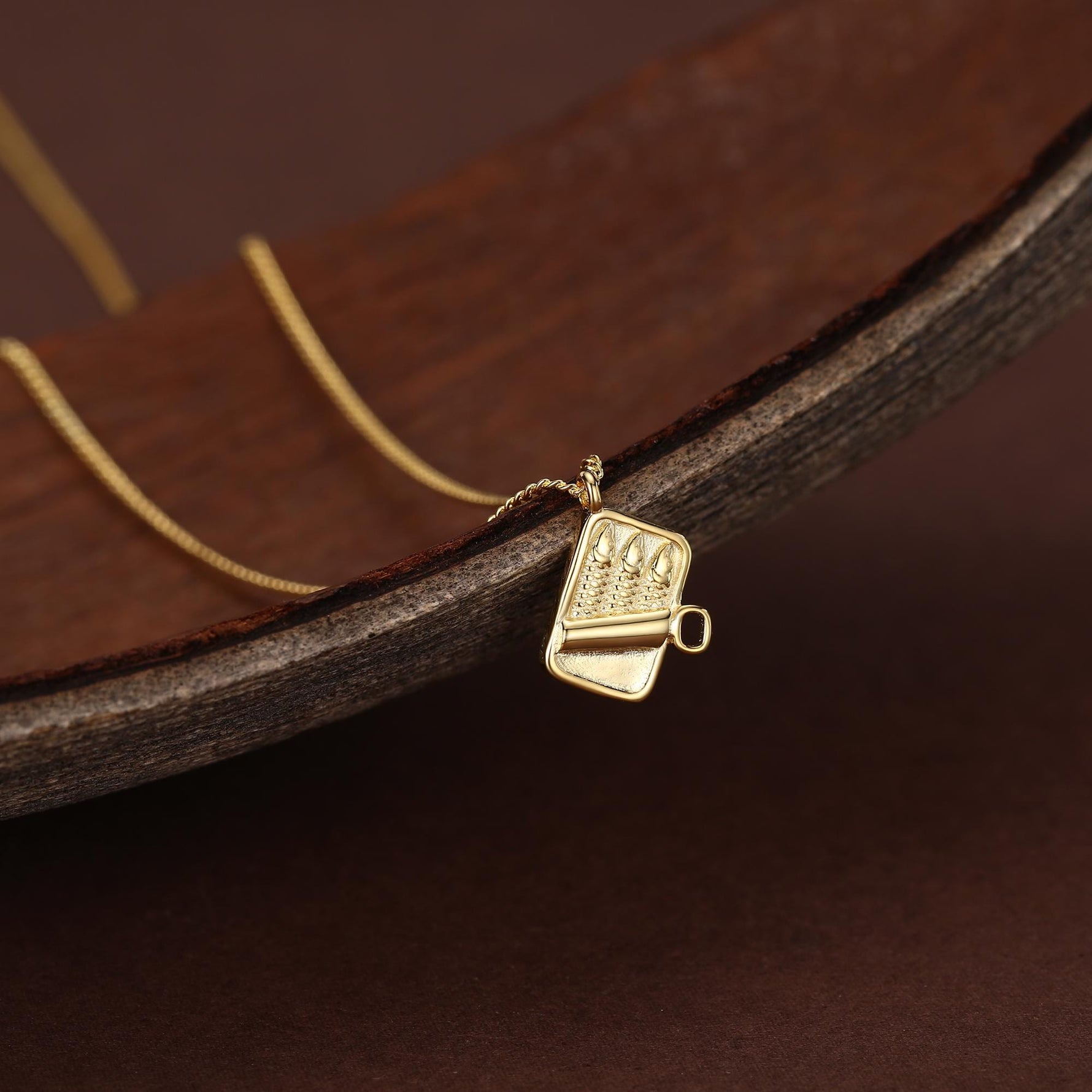 Sterling Silver Tiny Sardine Tin Necklace