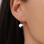 Kiwi Bird Drop Hook Earrings in Sterling Silver, Silver Gold or Rose Gold, Kiwi Bird Earrings