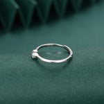 Sterling Silver Very Tiny CZ Heart Ring, Adjustable Size, Small Heart Ring, Tiny Heart Ring, Tiny CZ Heart Ring