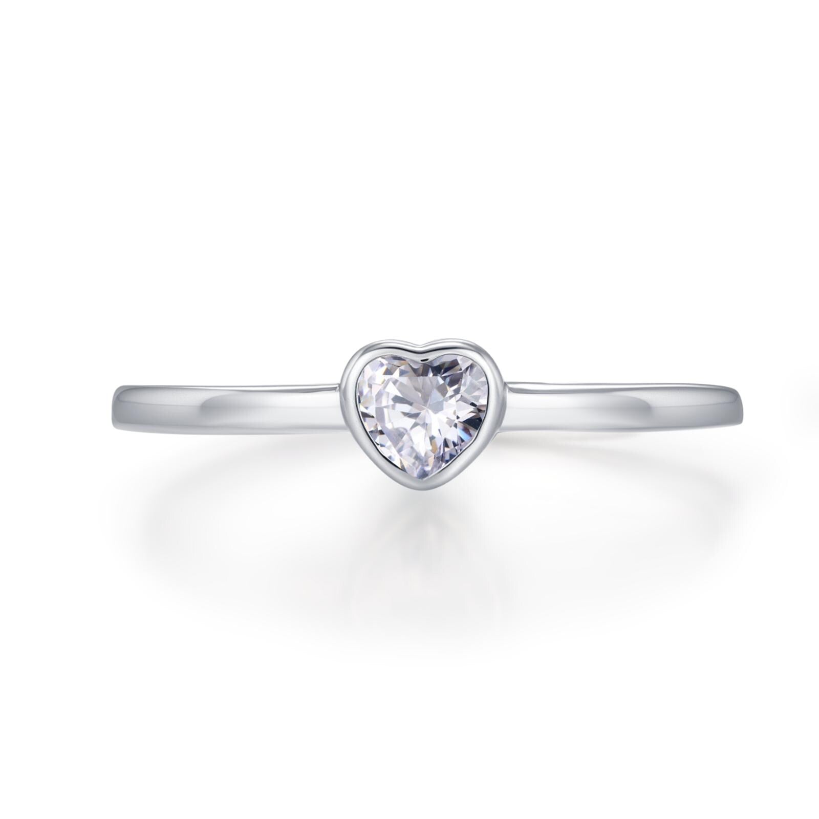 Sterling Silver Very Tiny CZ Heart Ring, Adjustable Size, Small Heart Ring, Tiny Heart Ring, Tiny CZ Heart Ring