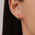 Tiny Starburst Huggie Hoops, 8mm CZ Embellished Star Hoop Earrings, Snug Hoop Earrings, CZ Hoop Earrings