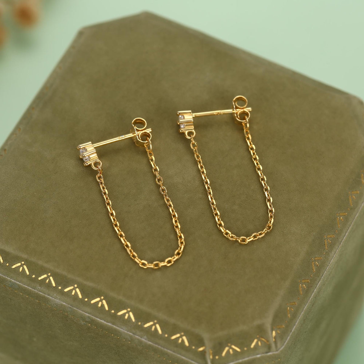 CZ Chain Ear Jacket in Sterling Silver,