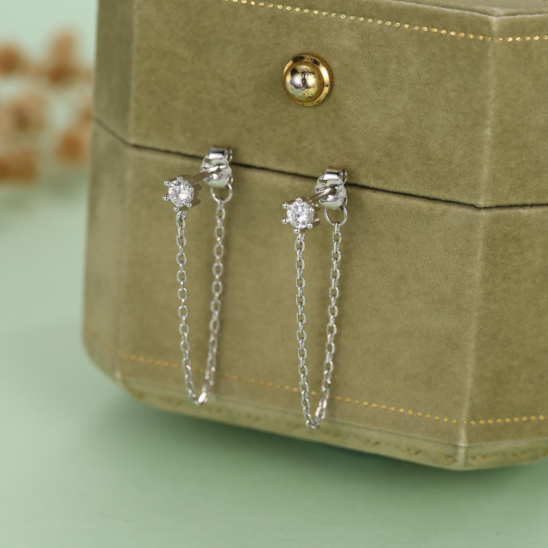 CZ Chain Ear Jacket in Sterling Silver,