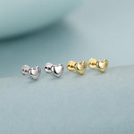Sterling Silver 5mm Heart 16G Flat Back Stud Earrings