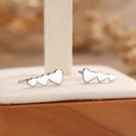 Heart Crawler Earrings in Sterling Silver, Silver, Gold or Rose Gold, Three Hearts Climber Earrings, Ear Climbers
