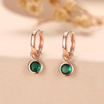 May Birthstone Emerald Green Crystal Drop Hoop Earrings in Sterling Silver, Detachable Dangle Earrings, Silver, Gold, Rose Gold