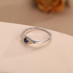 Kite Signet Sapphire Ring in Sterling Silver, Silver or Gold, Starburst Sapphire Blue CZ Ring, Rhombus Ring, US 5 - 8